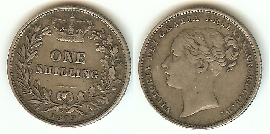 English Shilling 1879 aEF/EF